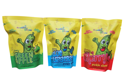 Sour Snack Pack featuring: Sour Cherry, Sour Blue Raspberry, & Sour Green Apple! 3 Pack