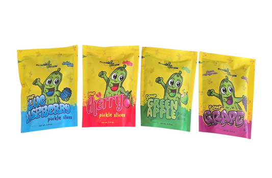 4 Sour Snack Packs: Sour Cherry, Sour Blue Raspberry, Sour Green Apple & Sour Grape!