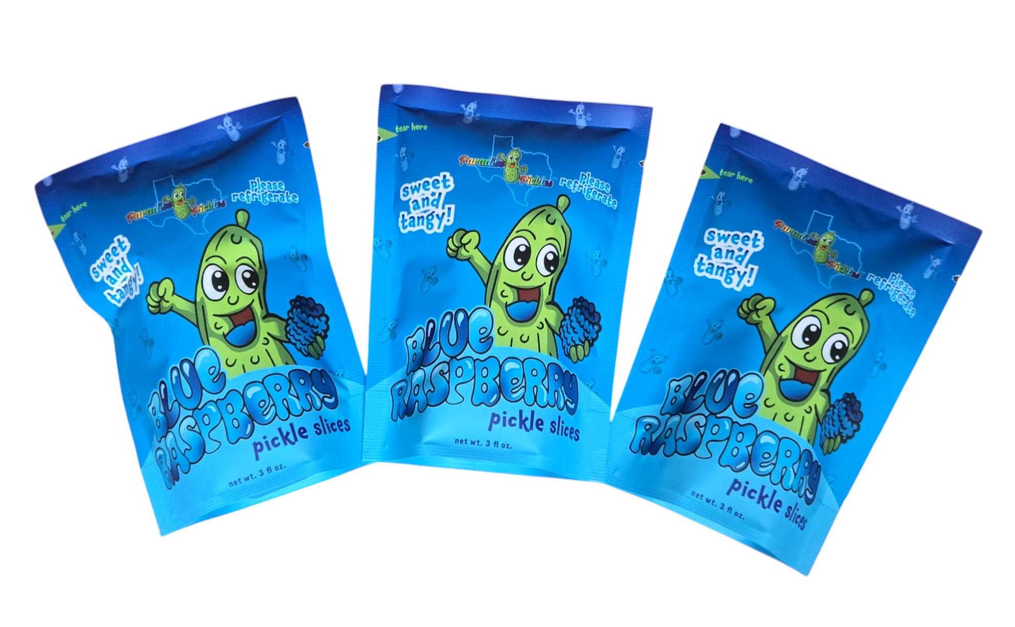 Blue Raspberry pickle snack pack – Paradise Pickles LLC