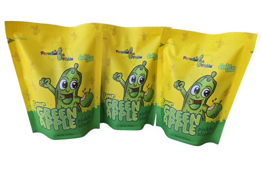 3 SOUR Green Apple Pickle Snacks!
