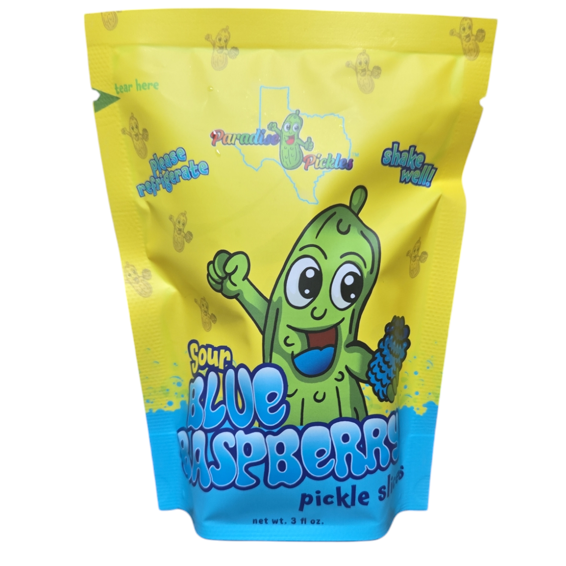 SOUR Blue Raspberry Pickle Snacks! – Paradise Pickles LLC