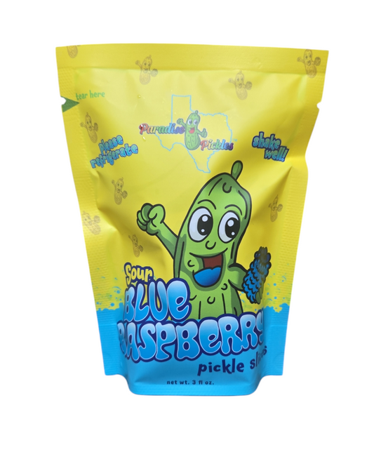 SOUR Blue Raspberry Pickle Snacks!